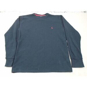 Polo Ralph Lauren Thermal Shirt Mens Size Medium Cotton Blend Black Long Sleeve